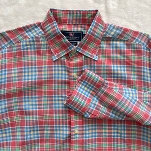 Vineyard Vines Men's Large Murray Multicolor Plaid Shirt Casual Preppy